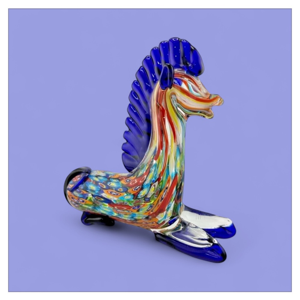 PIER 1 MURANO Style Millefiori kneeling horse